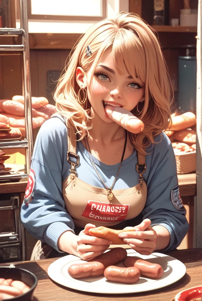 nsfw, masterpiece, 1 girl, erect nipples, intricately detailed, topless, navel, denim hotpants, bare shoulders, necklace, mcdonalds, interior, dj, headset, baseball cap, citypop, erect nipples, puffy nipples, extremely detailed, photorealistic, octane render, 8 k, unreal engine, bare breasts, nipples, bare stomach, sweaty, people on background, moist breath, small breasts, flat chests, child, smiling, leaning forward, collarbone, wet body, saliva, drooling, pink hair, ray of lights, encore, nipple-piercing, fastfood counter, nipple chain