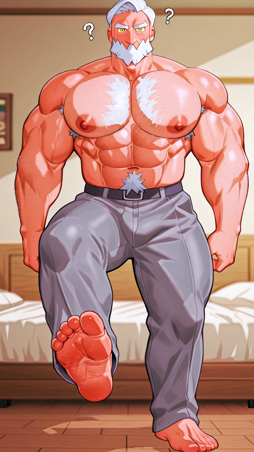 (NSFW: 1.5), Chris Redfield ,(man kneeling: 1.2) , (Seriously injured), (Close your eyes.), Open mouth, show teeth, (Wearing a navy blue round neck T-shirt with a police logo.: 1.3), (Navy blue jeans), Korean guy , korean men, (High gloss details), chest muscles, Big arm muscles, blood vessel, big muscles, Broad shoulders, looking at the audience, Balancing the eyes, (Make eye contact),(Torn shirt: 1.5), (wound: 1.3) , (blood splatters) ,( abrasions on face: 1.5), (Blood stains on the face and body: 1.5) ,(Torn shirt: 1.5) , (Look up: 1.1) , (genital very long big : 1.5), (Big testicles), (Erection of the penis: 1.5), middle of the road,(Fire blazes behind:1.3)