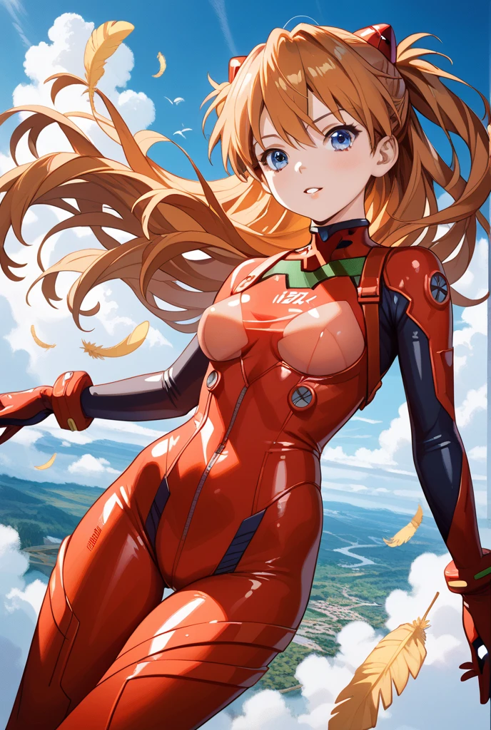 ((NSFW))show off nipple,,open breast,Embarrassed,Displeased face,Hide your chest,Crying,Sugar Angle, Asuka Langley Soryu, (Soryu Asuka Langley:1.2), Long Hair, bangs, blue eyes, Brown Hair, hair ornaments,
break bodysuit, Pilot Suit, Plug Suit, (Red bodysuit:1.5), Interface Headset,
break outdoors, city, null, cloud, sun,
break looking at viewer, (Cowboy Shot:1.5),
break (masterpiece:1.2), highest quality, High resolution, unity 8k wallpaper, (figure:0.8), (Beautiful fine details:1.6), Highly detailed face, Perfect lighting, Highly detailed CG, (Perfect hands, Perfect Anatomy),
