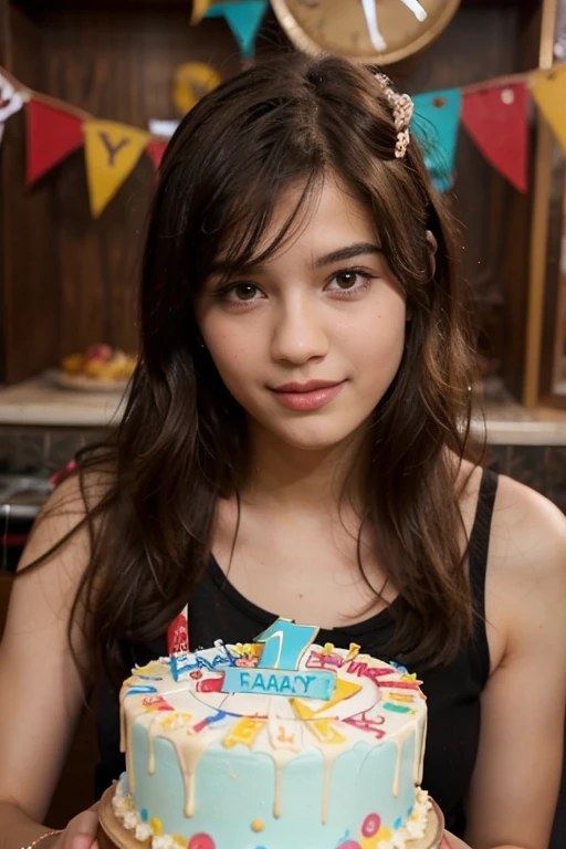 A closeup of a child sitting on a couch with a cake on it, 2 anos, Menina de pele clara, Violeta Myers, doce e inocente, menina bonito, bonito e sorridente, bochechas rosadas, menina bonito, she is smiling and excited, Katelynn Mini Estilo Nice, Taliyah Jovem, grande sorriso em seu rosto