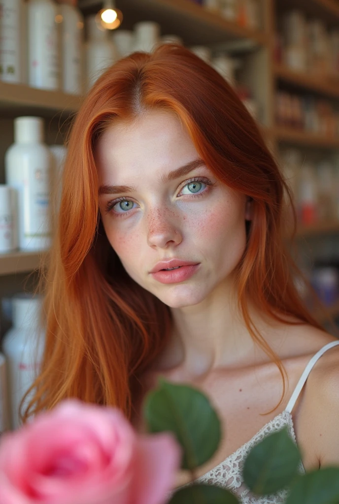 natural redhead, 18 years, freckles, sensual