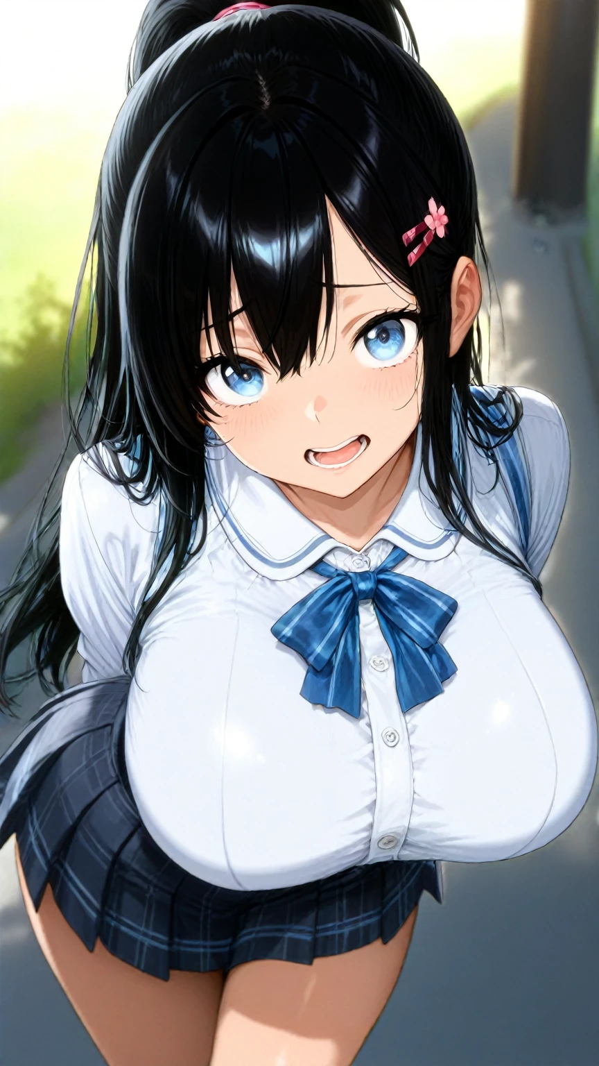 nude uniform high school girl Long Black Hair milk bra Miss