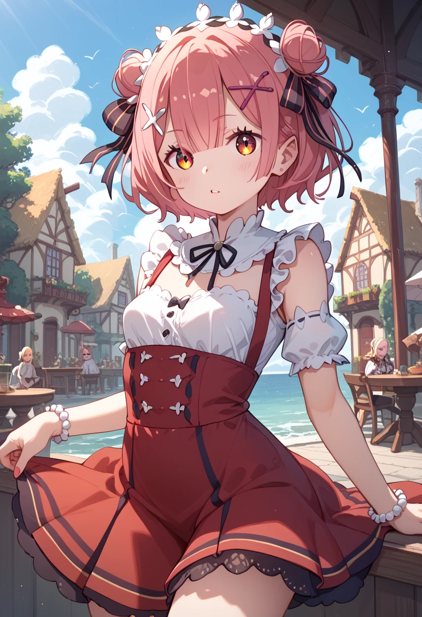 (8k, best quality, masterpiece:1.2),(best quality:1.0), (ultra highres:1.0), watercolor,
BREAK, 1 beautiful girl, (kawaii:1.5), (Chibi: 0.8), (kawaii: 1.5), (Lori: 0.5), (17 years old girl), BREAK(Red hair, short-hair,Two buns hair:1.4),(:D,grin:1.3),( Heterochromia,The blue eyes,The green eyes, Eye Highlights,The first hyperfine stars:1.45), star the eye silhouette thick eyelashes, ????? boobs double eyelids:1.2),(de pele branca), (The best smile,:D:1.45),
BREAK, train,station,(a girl), platform, snow, BREAK, (steampunk-inspired motif:1.33), smoky lace, brown corset, (closed collar long-sleeved blouse:1.2) heavy coat with black frills, a volumey pannier under a (long skirt:1.3), lace ruffle socks, top hat, goggles, lace-up boots, leather glove, steampunk-items,
BREAK,wakame,wakame,wakame,(Cowboy Shot,from behind1.4),
BREAK,(Blurry background:1.3),(absurderes, hight resolution, Super Detail Art),cel shading,Clear Color, Lonely optical effect, Beautiful pictures, Bright glow, mystic atmosphere,(Close-up of girl:1.1), Mystical light particle effect,manga influence, clean line drawings,