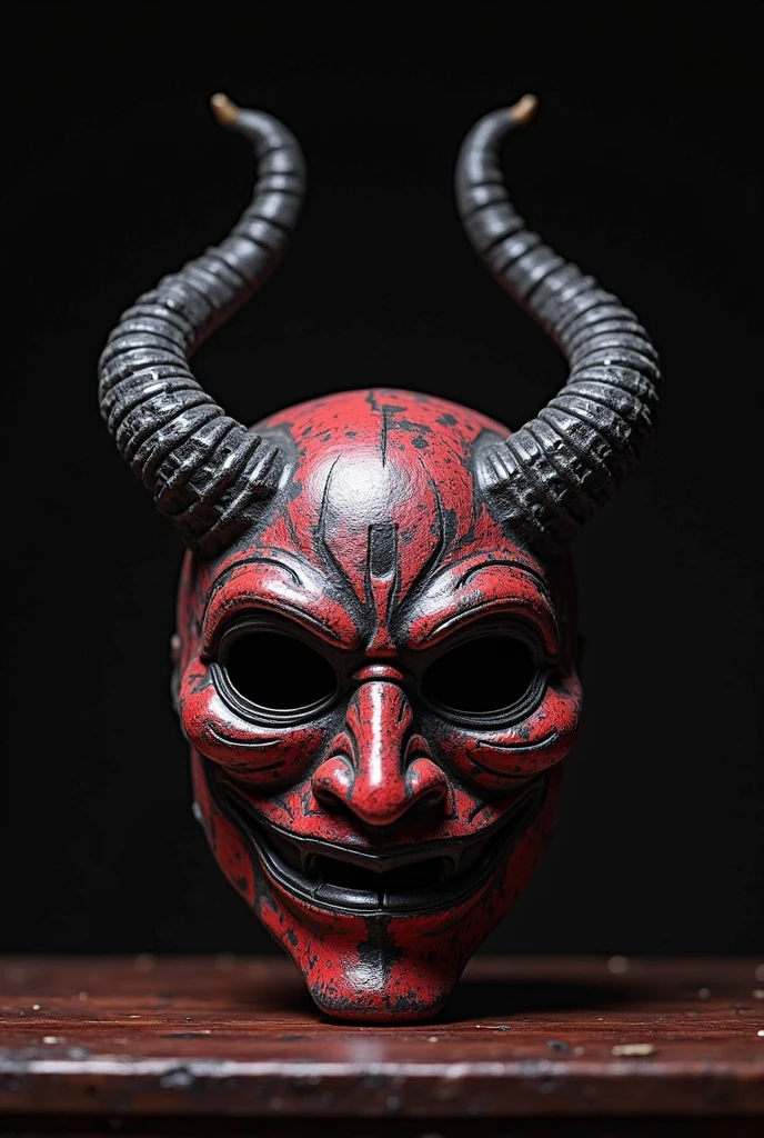 demon，Satan，A humanoid monster wearing a goat mask, 肥胖 撕裂 Satanic creature, Satan之身, Villain wearing red ghost mask, 撕裂 Satan, 罗恩·德桑蒂斯 饰 Satan, 有角的男性demon, Tom Waits as Hellboy, 全身demon人, Covered with red mucus, Felix Englund Style