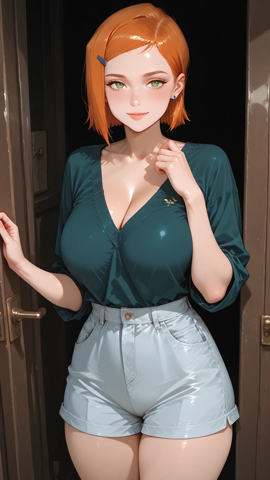 (get used to it, masterpiece, highest quality, Complex),
cinematic lighting、(key light:Front diagonal 45 degrees, fill light、Backlight、Shadow、blue and orange color palette), accurate human body、knowledgeable person、Correct five-finger、cowboy shot, Kyoka Tachibana,
upper body shot, camera angle is low, Depth of the bounds written, Focus on the center, fine eyes, perfect face and eyes big breasts,
1 girl, alone, convenience store店員,convenience store、
cute eyes, beautiful face, perfect round butt, erect nipples,
fit and body, perverted woman,
((long strap name tag、A woman wearing a ribbed sweater dress with an open neckline))
black high-heels, Thighhighs, black_leg wear,
Early 30s, alone, white skin,
blue eyes, ((beautiful mature woman)),
enchanting smile, naughty face, Sweat, vapor, blush, Excited, (spoken heart),
Are standing, Best Sexual Poses, Hands pulling up skirts、
(深夜のconvenience storeで), , summer, indoor, perspective, dark lighting, Shelves full of products, white wall,