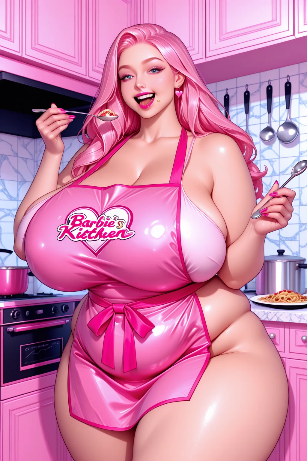 cute pit girl,(((1girl))),((pit girl with extremely cute and beautiful red hair)), (huge breasts:1.4),saggy breasts,(((red voluminous hair:1.35,absurdly long unkempt hair,colored inner hair,ear breathing,large hair))),((heterochromia:1.5, (red_eye and pink_eye))),intricate eyes,beautiful detailed eyes,symmetrical eyes,((fat)),(((lustrous skin:1.5,bright skin: 1.5,skin tanned,shiny skin,very shiny skin,shiny body,plastic glitter skin,exaggerated shiny skin,illuminated skin,wet legs))),(spider lower abdomen,narrow waist,wide hip,athletic body,inflated legs,detailed body(realistic skin), beautiful skin, (sweater), absurd, attractive, eagle wings,ultra high resolution, ultra realistic, high definition, golden ratio,Good hands、10、high-reaster-piece、highest quality、head:1.3、((Hasselblad photo))、Fine Skin、crisp focus、(Light like a movie)、gentle lighting、Dynamic Ungle、[:(detailed face:1.2):0.2]、The chest is large.、Sweating, skin flow.:1.2、(((In the kitchen))) Erotic smile　Audience view　Colossal　having　sleeveless　Quench the upper arm.　I'm sticking out. , (((The massage central))), (((room master))), Highly detailed face and skin texture, Detailed eyes, Double eyelid,big breasts,masterpiece,super fine eyes,super fine hand,Wearing jewelry