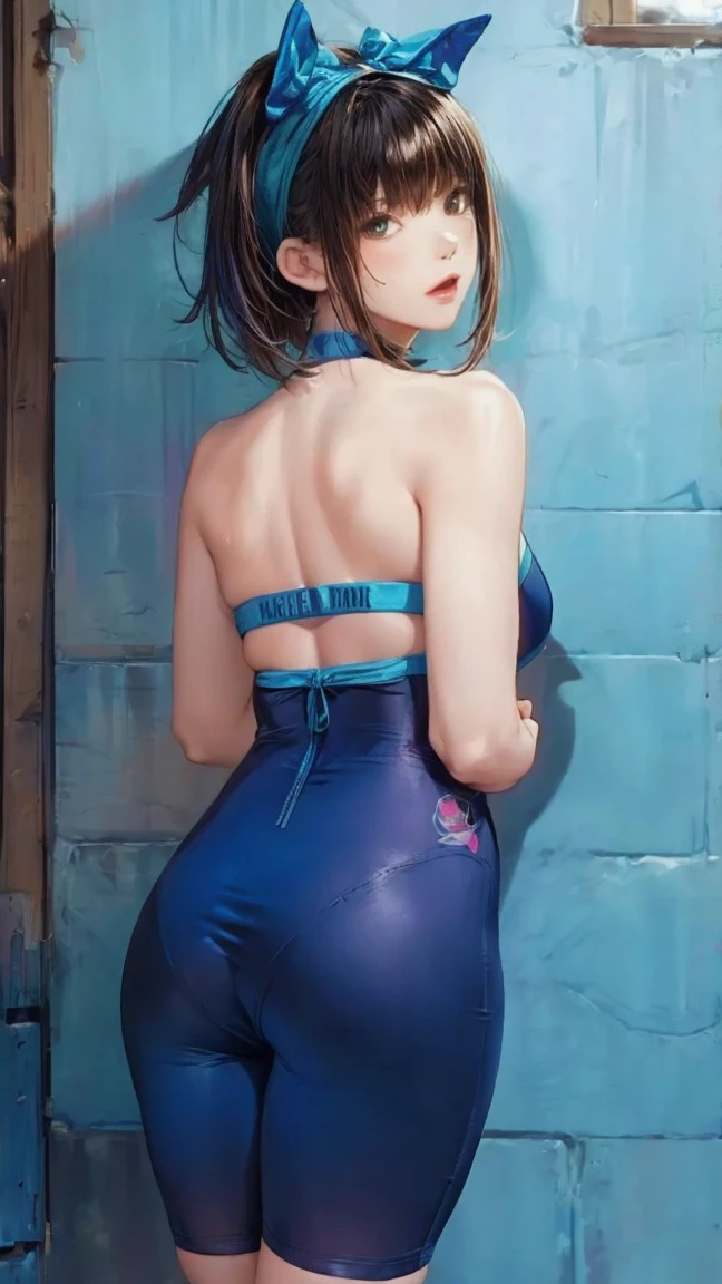 Uma mulher com cabelos muito longos vermelhos, falling to ass height. She is wearing a black blouse that highlights her large breasts.. Ela tem orelhas de raposa vermelha, com o interior das orelhas em rosa claro, e uma cauda de raposa vermelha com a ponta em rosa claro. His left arm is completely tattooed. She has fair white skin of a European appearance and a slim body..