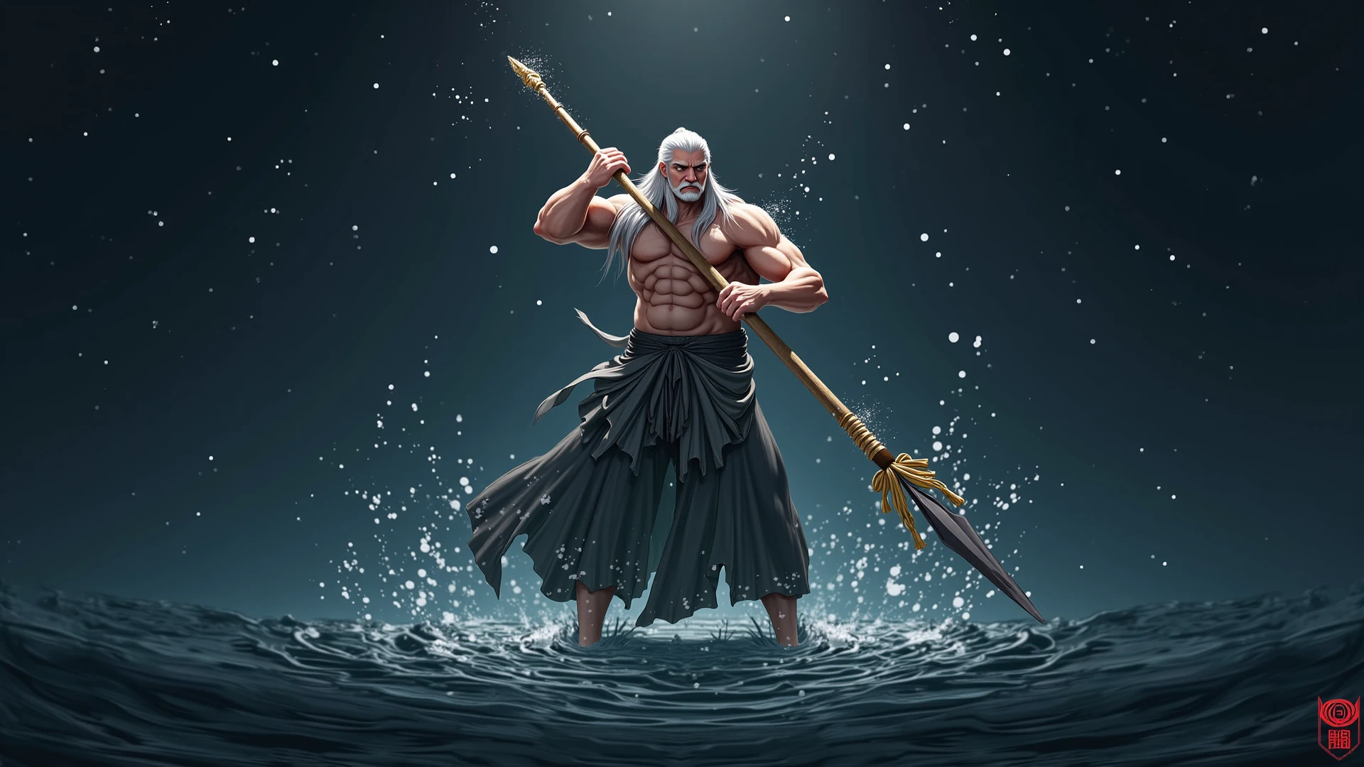 An oil painting of Zeus, god of Olympus, handsome, long straight nose, white beard, robust, sinewy muscles, , holding a thunderbolt, smiling, mount Olympus in background