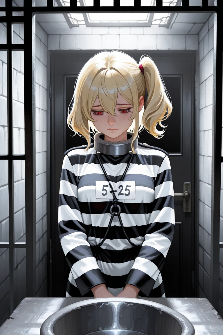 Anime Girl，Princess，White Gloves， anime，put on handcuffs，，prison