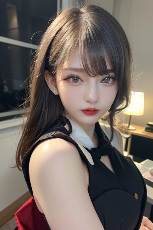 Best quality, masterpiece, ultra high res, (photorealistic:1.4), 1girl, offshoulder, in the dark, deep shadow, low key,