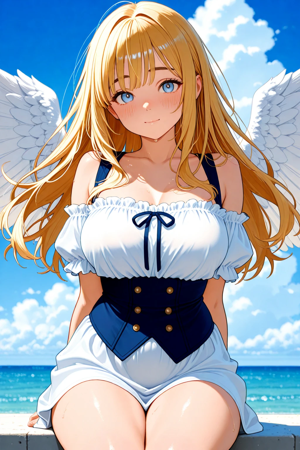 Saber big breasts angel smile sky