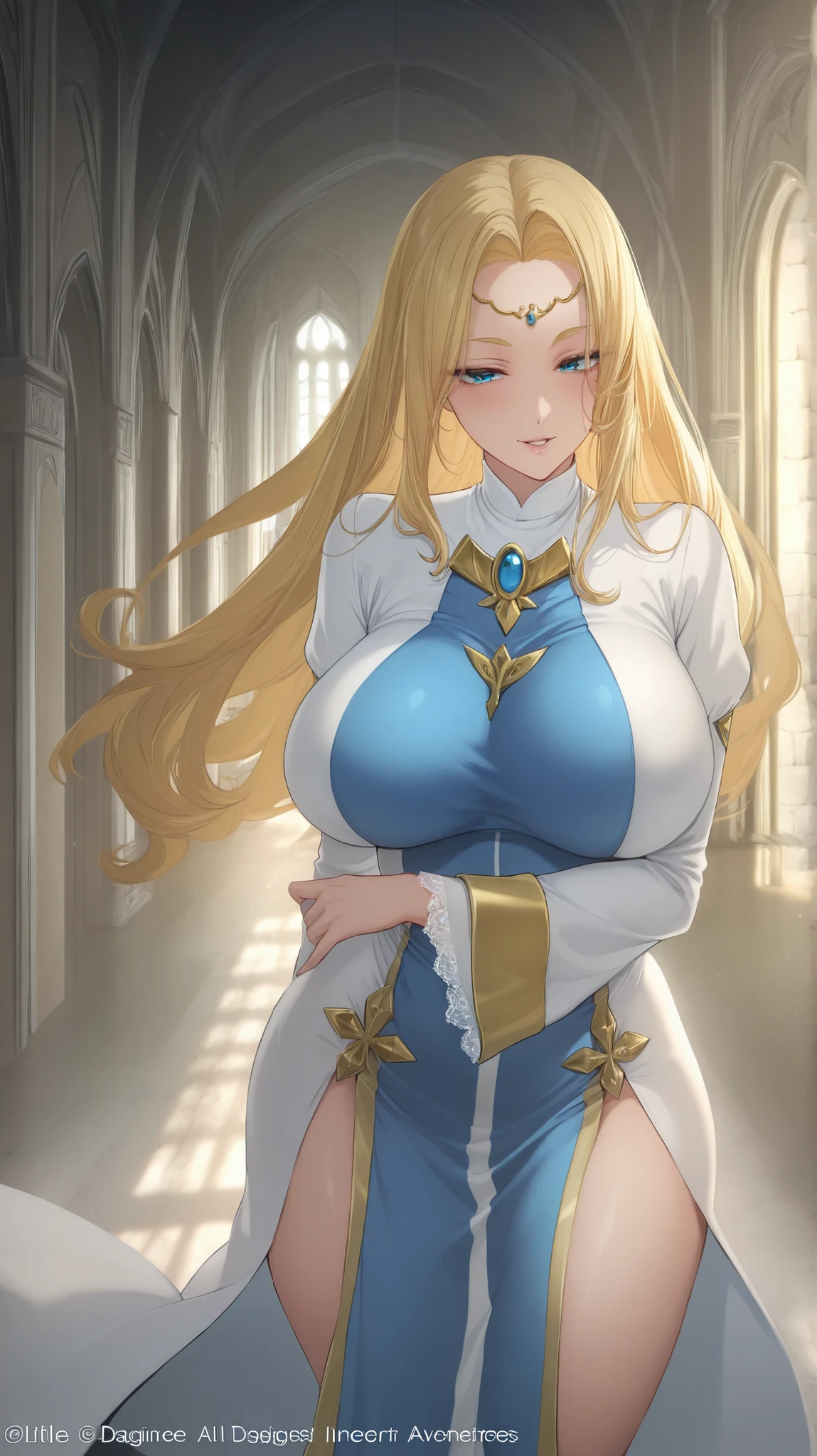 (masterpiece:1.2), (highest quality:1.2), Curvy but slender body, perfect eyes, perfect face, perfect lighting, 1 girl, long hair, curly hair, fine clothes, night, Detailed dungeon background, compensate, eye shadow, thick eyelashes、fantasy、whole body、Bright and beautiful face、young shiny glossy white shiny skin、the best beauty、the most beautiful bright blonde hair in the world、thin hair、super long straight hair、Shining beautiful bangs、Shining crystal clear big blue eyes、Very beautiful lovely 17 year old most beautiful girl in the world、big and full breasts、tits、nipple、a sexually excited look、(Love juice dripping from the pussy)、((Before rape))