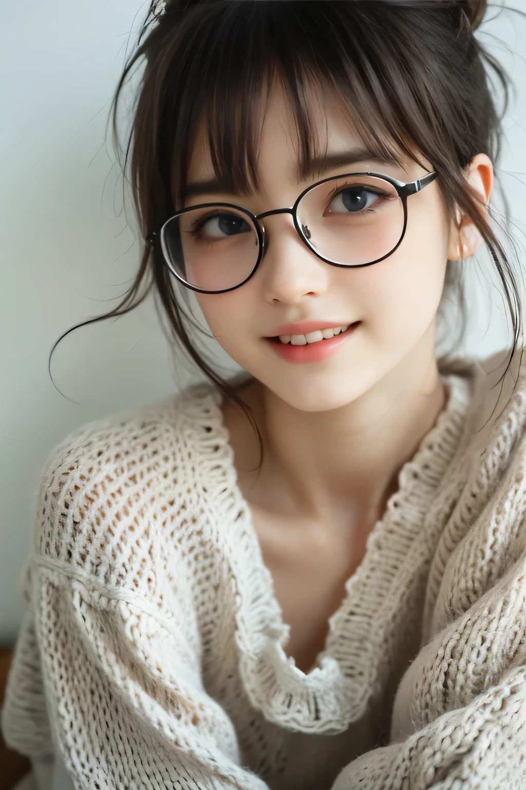 Best image quality, Focus, Soft light, Black hair, (Japanese)), (((Front, 18 years old))), (Depth of field), Ultra high resolution, (Real: 1.4), RAW photo, ((pajamas))