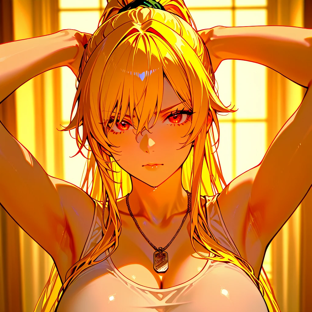 Yellow hair,Big ass,Exquisite facial features,Brightens skin,full bodyesbian,Big breasts Thin waist,slenderlegs,Pornographic exposure,revealing breasts,Bare genitalia,Raised sexy