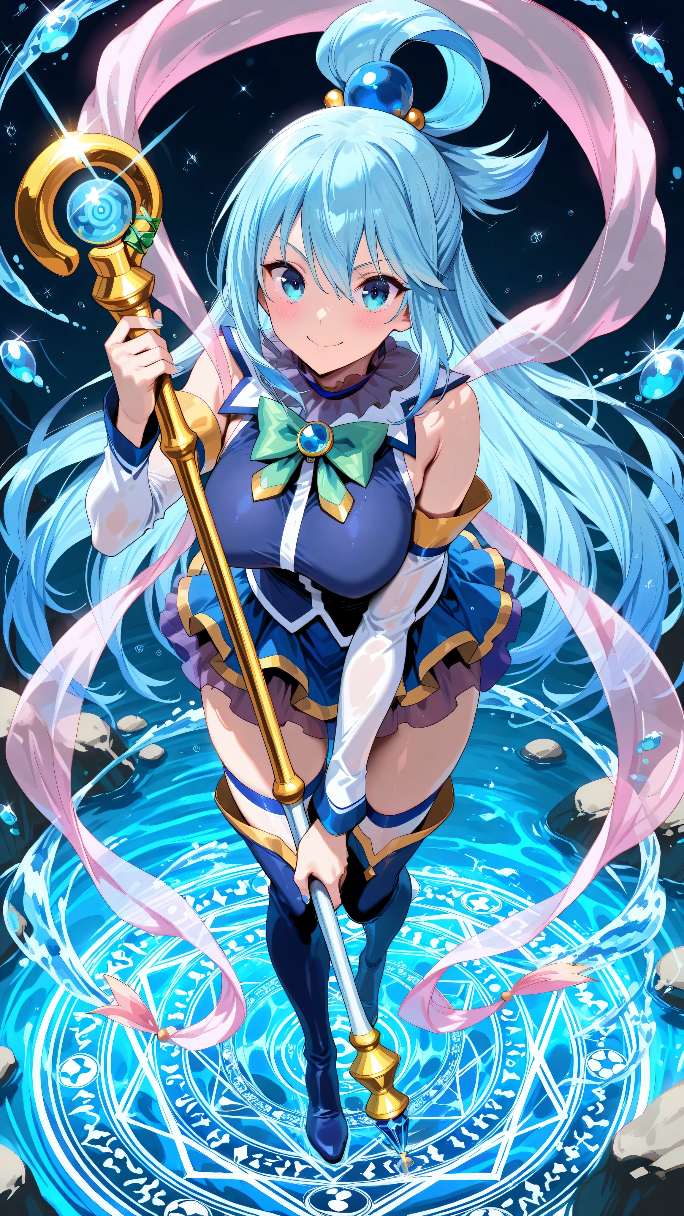 Gently floating black magician, magical aura, fantastic background, bright runes as if summoned, spectacular composition, (complex high detail), ultra-detail: 1.2), Art Station, (masterpiece, highest quality HD), 32K, Octane rendering, bioluminescence, 8K concept art resolution, realism, made by Mappa studio, masterpiece, highest quality, official art, illustration, clear lines, (Fresco_Color), perfect composition, absurd, fantasy, (below is a map from Yu-gio), figure, swimsuit, V-shaped swimsuit, swimsuit with tiny fabric, too much exposed skin, exposes navel,
No underwear except for ultra-thin V-front micro plunge., ((only ultra-thin V-front micro plunge)), ((only black ultra-thin V-front micro plunge)), medium breasts, ((detailed fingers))