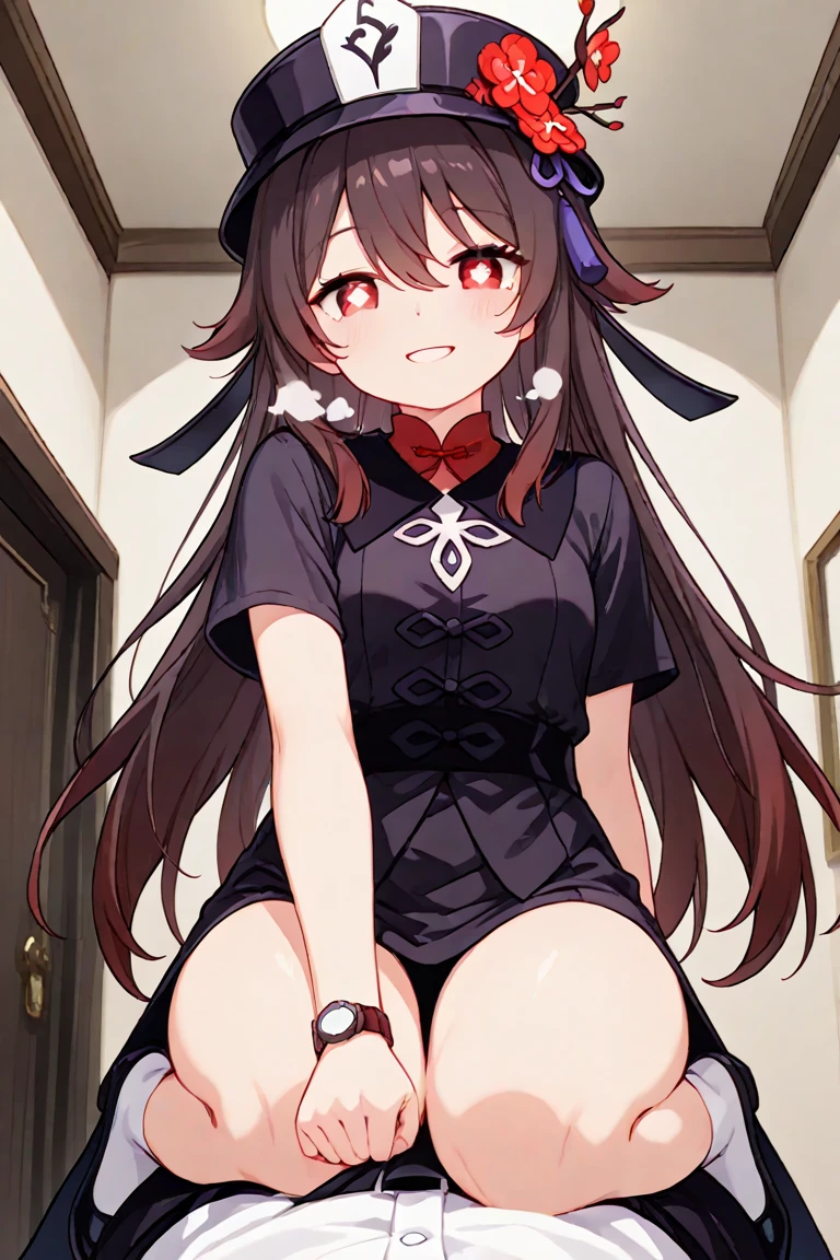 score_9, score_8_up, score_7_up, source_anime,
kurumitokisaki, kurumi tokisaki, long hair, black hair, red eyes, hair over one eye, smile,
chinese cheongsam, red chi-pao, lift chi-pao, long black fishnet stockings, High heels,black Lace underwear, twintails, low twintails,
indoors, platform, blush, circusee
looking at viewer, squat