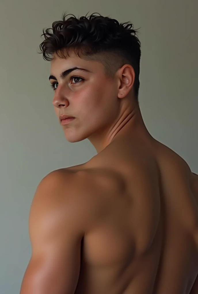 (((androgynous Lesbian masculine girl with manly upper body manly chest flat and vagina:1.3))),
85 mm art lens, f 1.2, sharp focus, 8 k high definition, ultra detailed, photorealistic, masterpiece, perfect fingers, UHD 8k, solo female, realistic image, high detail, photo quality, best quality, ultra-detailed, masterpiece, finely detail, realistic skin texture, sharp focus, insanely detailed, intricate, detailed girl face, smooth skin, rippedshredded,
manly muscular shredded body with pussy and girly beautiful face,
show thigh up, stand up straight, naked,
(((long parting undercut hair shaved fade:1.3))), (white blue hair colour light blue:1.3), shaved sides head,