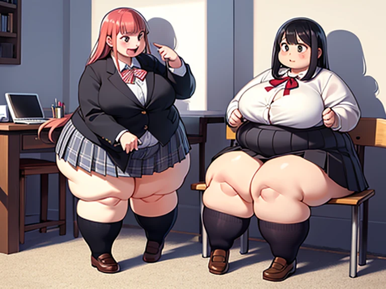 High quality, full body photo of a beautiful sexy secretary wearing extremely short skirt and seamed stockings, ((solo)), adult, high heels, craves sex, sweaty, eating at McDonalds, beautiful face, long wavy blonde hair, stunning blue eyes, massive painfully overstuffed bloated distended bulging heavy obese belly, panties visible under skirt, revealing skirt, shes binge eating, weight gain, very wide fat hips, fat thick thighs, massive wide fat round heart shaped shelf bubble butt, massive fat heavy breasts, very deep cleavage, tight uniform, belly so full it hurts, shes so fat she can barely stand, shes so full she can barely stand, her clothes dont fit shes so extremely fat, shes become a fat food addicted slob, she doesnt care about being fat anymore she just wants to eat more and more food until she cant move, covered in sweat, belly bigger than her body, she’s very heavy massive and obese, fat cheeks, fat face, fat neck, struggling to eat more, struggling to stand, shes rubbing her belly, burping, sagging obese belly,