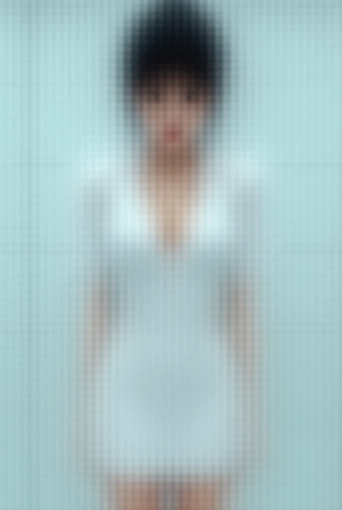 , realistic, 4k, 1girl, black short hair, glowing eyes,  showing breasts, no skirt,  parted lips, blush, flowers, sun, sunlight, big breasts , pale skin, full body, sexy transparent mesh stockings, transparent lingerie, showing really big glutes, against a wall, hourglass figure, seen from behind
