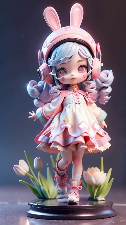  Anime girl, wearing white gloves, long colorful hair, party spray pain background, colorful paint dress, cabelo mesclado, preso, modern accessories , olhos delicados e detalhados, sorriso delicado e detalhados, opalescente, Perolescente, Holographic, fundo escuro