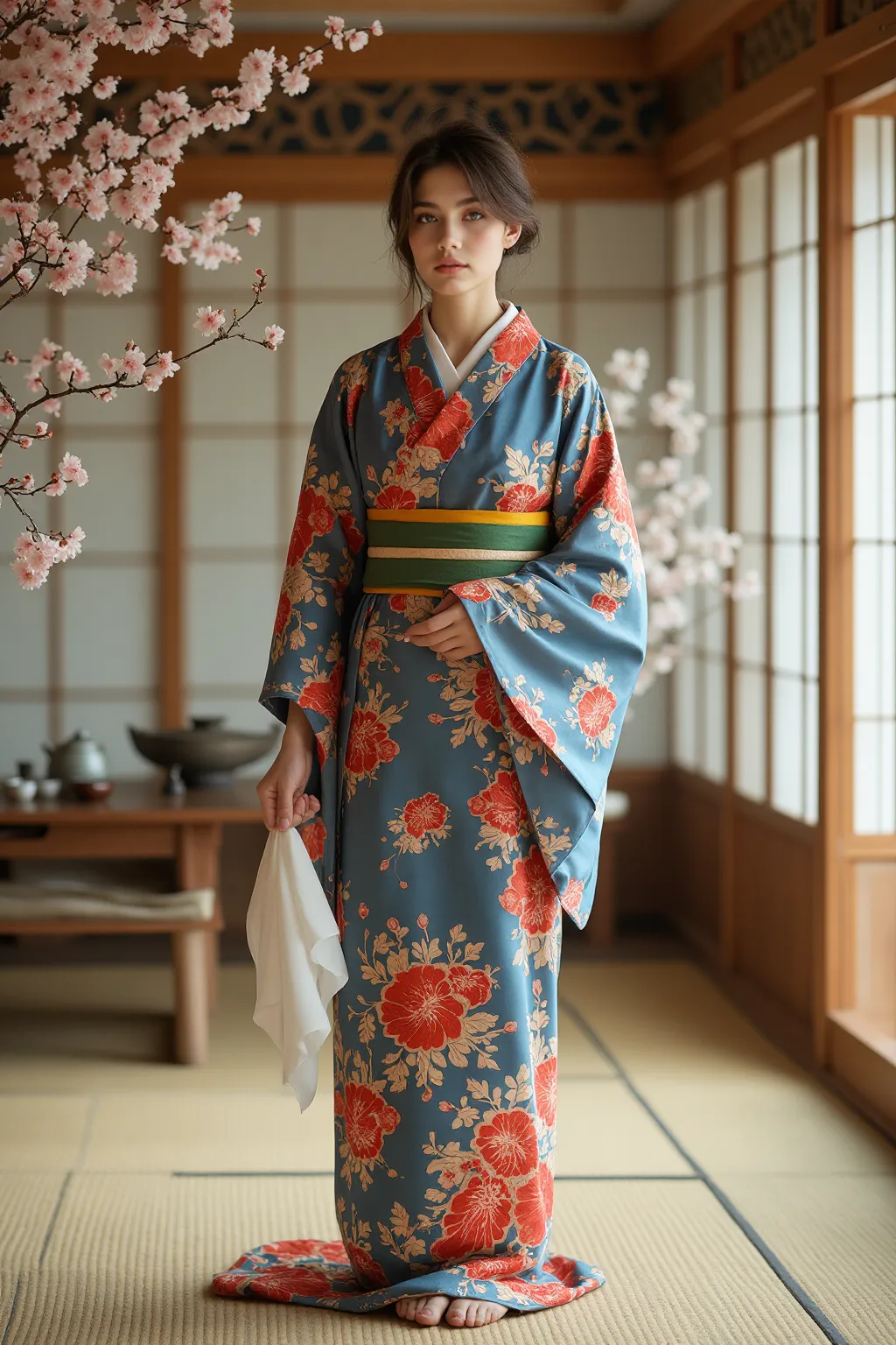 Стиль ИИ：Лесная гостиница, девушка в японском стиле