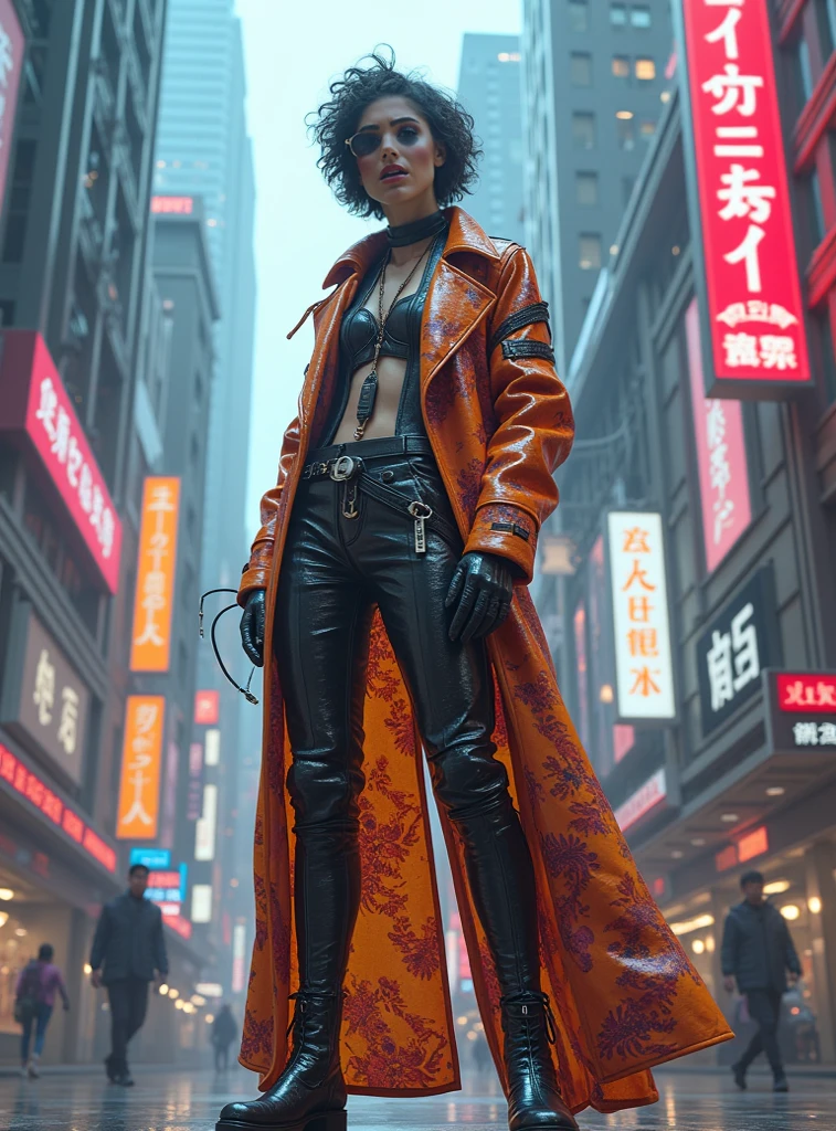 realism photograph style,full body, ( Low-key lighting Style , blood on hands, standing, relaxed), swag style, skin texture, dynamic angle, horror, looking down at viewer ,(intimidating, wind effect, serious), japanese korean adult female,gangster, badass, looking down, fierce, (frowning, focused),(round glasses with red tinted lens), cyberpunk city, chinatown, bokeh, exaggerated composition, high resolution, detailed shooting, epic picture style, night time, score_9, score_8_up, score_7_up <lora:BadQualityOP_SDXL_v01:0.8> badquality <lora:moran-nikke-richy-v1_pdxl:1> moran, busty, black hair, long hair, colored inner hair, multicolored hair, red hair, red eyes, tassel earings, chinese clothes, china dress, long sleeves<lora:Chiaroscuro Lighting Style:1> Chiaroscuro Lighting Style <lora:Low-key lighting Style:1>