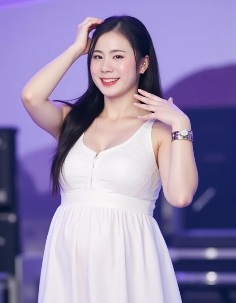 close mouth smile, big breasts, perfect hand and finggers