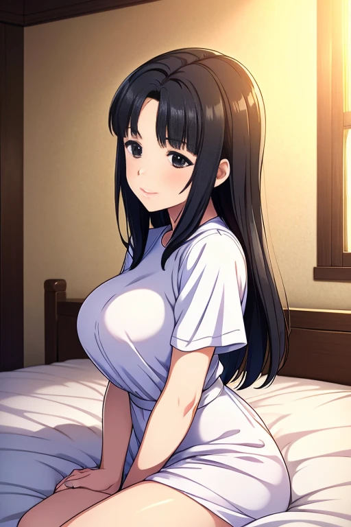 shinkai makoto, Kimi No Na Wa., 1 boy, Shaved head, , Boys are behind girls, Touching the chest, Rubbing breasts from behind, grab, grabbing chest,chestgrab behind back, Remove your bra, Hold the bra, Embrace, Embrace, Kiss on the neck, One girl, Black Hair, Waterfall knitting, Red ribbon, Long Hair, Brown eyes, blue star necklace, Light Cardigan Pink, Open shirt, Yellow shirt Open shift, belly button, cute, Open your mouth, whole body, Long sleeve, Cowboy Shot, masterpiece, On a date, Blushing, Bedroom, night, Sit on the bed , Shaved head,Topless,Nipples are erect,Armpit sweat,Shyness,clear,High exposure,Having my armpits licked,His arms are tied and he is hanging from a rope、A beautiful adult woman with long hair、Underhair grows