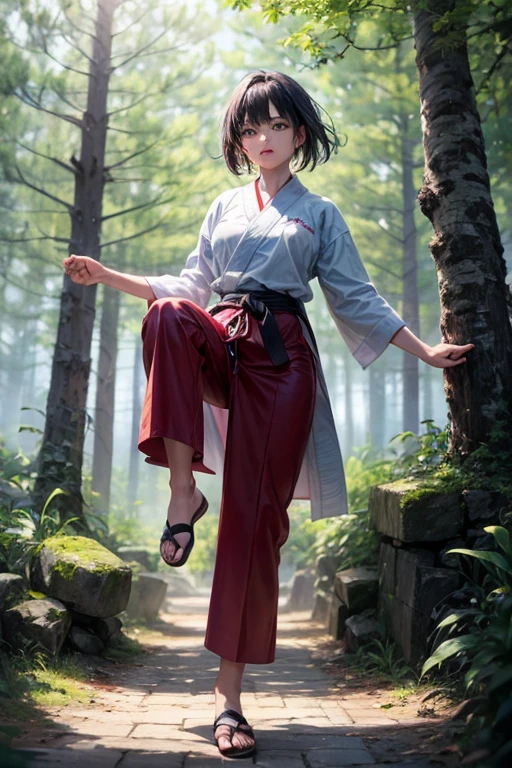 Nsfw, Hogwarts student, slim, thin half rimmed glasses, dark red hair, ponytail, black and blue raven claw house robe, naked, phallic shaped wand
