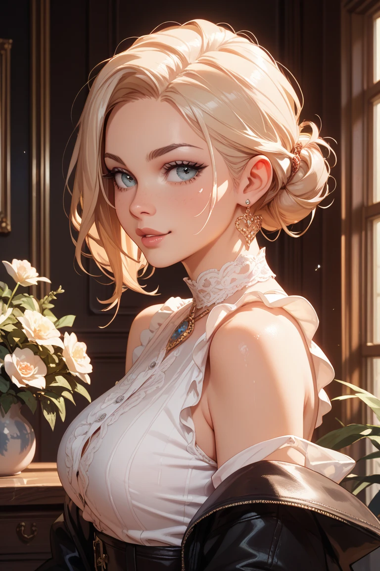 Personagem mulher estilo atompunk Fiona rainha Anna de Arendelle com marcas de guerras Imagem de desenho animado de uma mulher .Ilustra??o estilo desenho animado, estilo de arte dos desenhos animados, estilo de arte dos desenhos animados, digital illustration style, estilo atompunk design de personagens altamente detalhado, arte digital detalhada coragem, Forest fan art, Design de personagens de retrato, beautiful digital illustration, retrato de alta qualidade, Arte em quadrinhos, mulher jovem cabelo com transas lindas . Queen Anna of ArendelleBeautiful lined eyes Medium large bust and wonderful sexy clothes. image expression of sexual desire from waist to head illustration Queen Anne of Arendelle atompunk style Fallout 4 style pose a close-up of a woman with a flower in her hair, obras de arte no estilo de guweiz, extremely detailed digite germe, digite germe. alto detalhe, style digite germe, digite germe. anime illustration, digite germe portrait, modelo uniforme | digite germe, digite germe and rossdraws playboy