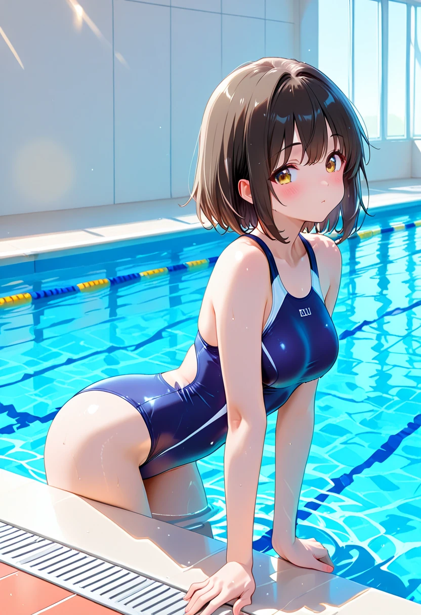 pieces fly、masterpiece、highest quality、Super detailed、High resolution、High resolution、8K portrait、Unity 8k壁紙のHigh resolutionCG、unity 8k wallpaper、cute:1.5、change:1.5、Highly detailed CG unity 8k wallpaper、realistic、real person、cute、 portrait photography、shiny skin、High resolution、(16 years old:1.2)、(1 girl)、beautiful clear eyes、very detailed explanation、delicate face、nice lips、slender body、thin waist、thin legs、(school poolside:1.6)、
1 girl, cute, perfect face, seriously, (blush:1.5),
big breasts,((nude:1.2)), (((nipple))), Detailed description vagina,Show vagina,spread your legs,spread your pussy,((cum in vaginas:1.3))、((think back:1.5))