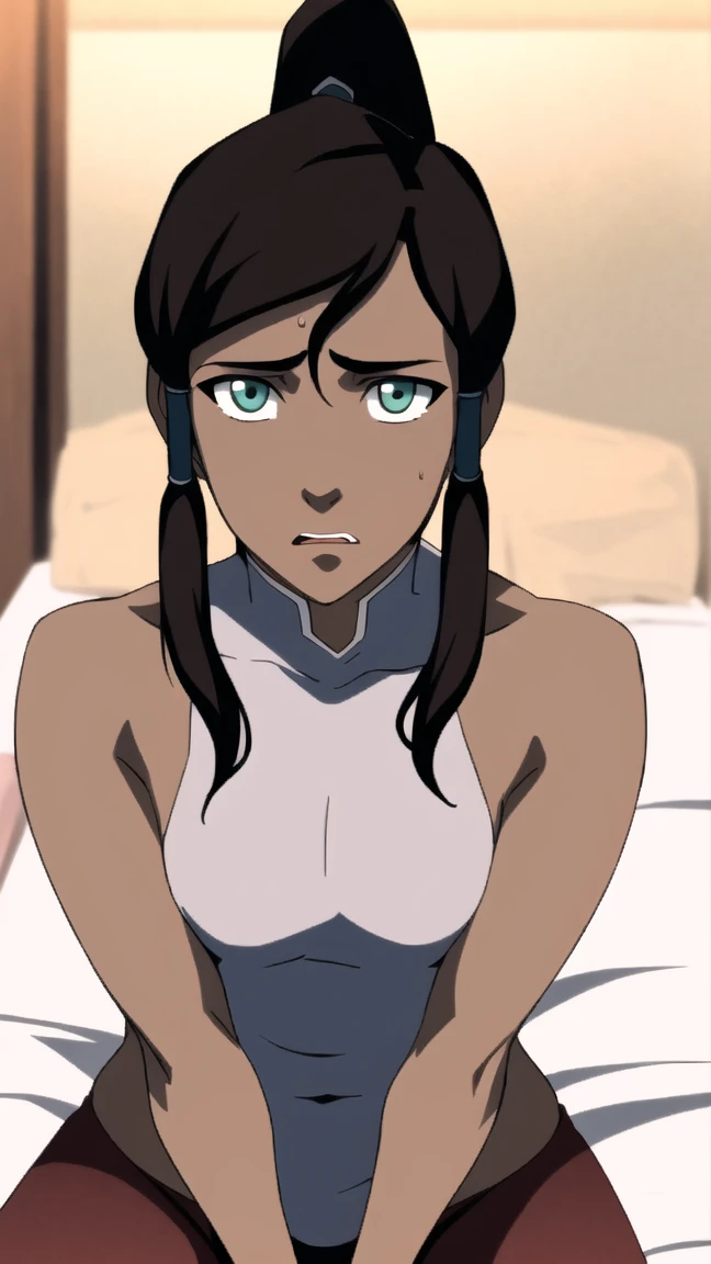 avatarkorra, korra, long hair, black hair, ponytail, dark skin, dark-skinned female, topknot, BREAK , BREAK looking at viewer, BREAK outdoors, BREAK (masterpiece:1.2), best quality, high resolution, unity 8k wallpaper, (illustration:0.8), (beautiful detailed eyes:1.6), extremely detailed face,  , (perfect hands, perfect anatomy), in full growth,the city in the background,(micro skirt,bottom view:1.4),(micro bikini, medium tits,thongs,stockings,cum:1.2),heels, muscular,egs spread