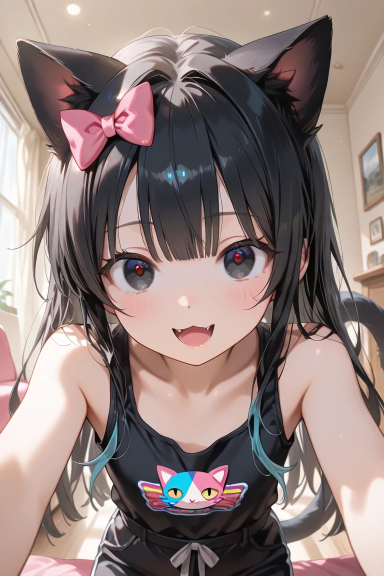 Close-up of a person in a swimsuit holding a cat, render of a cute 3d anime girl, Cute Anime Girl, 3d anime girl, Photorealistic anime girl rendering, Cute girl anime visuals, Very beautiful cute cat girl, Gweitz, Enchanting anime girl, Cute anime cat girl, Anime Moe Art Style