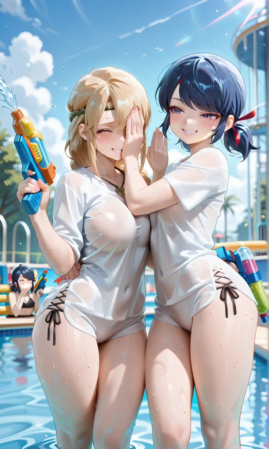 (Highest quality)pantiesをはいている女の子、One person、underwear、panties、In underwear、ピンクのunderwear_Black Lace Decoration、Her butt is sticking out towards me、student