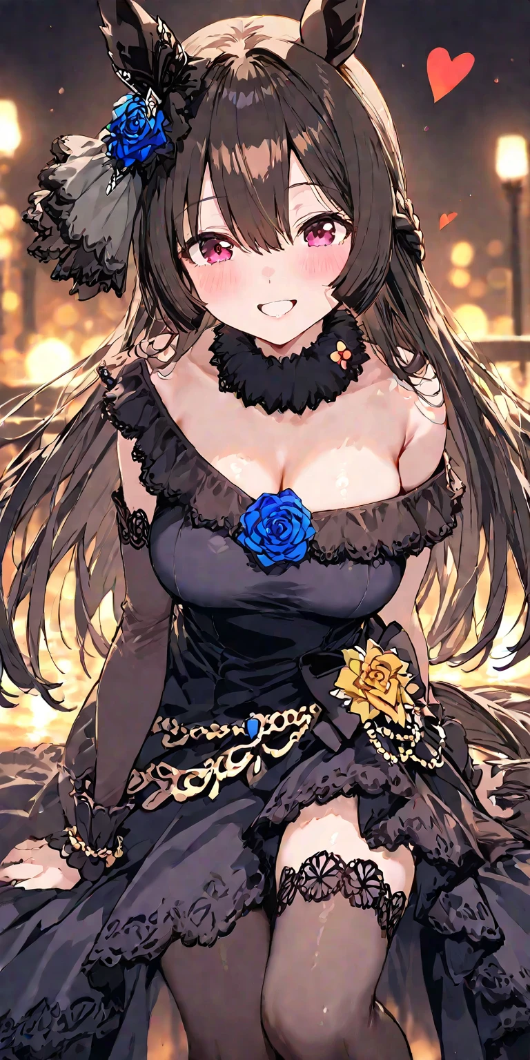 (​masterpiece、top-quality、hight resolution、Unity 8k、extremely details CG:1,Best Picture), rice shower (umamusume), horse's ear, A seductive woman with voluptuous curves, wearing revealing lingerie, heavy makeup with bold red lipstick, smoky eye shadow, and perfectly styled hair. She is posing provocatively in a glamorous setting, with a confident and alluring expression, suggestive body language, and a sultry gaze directly into the camera. The overall atmosphere is steamy and intense, emphasizing her sensuality and sexual allure. nsfw
