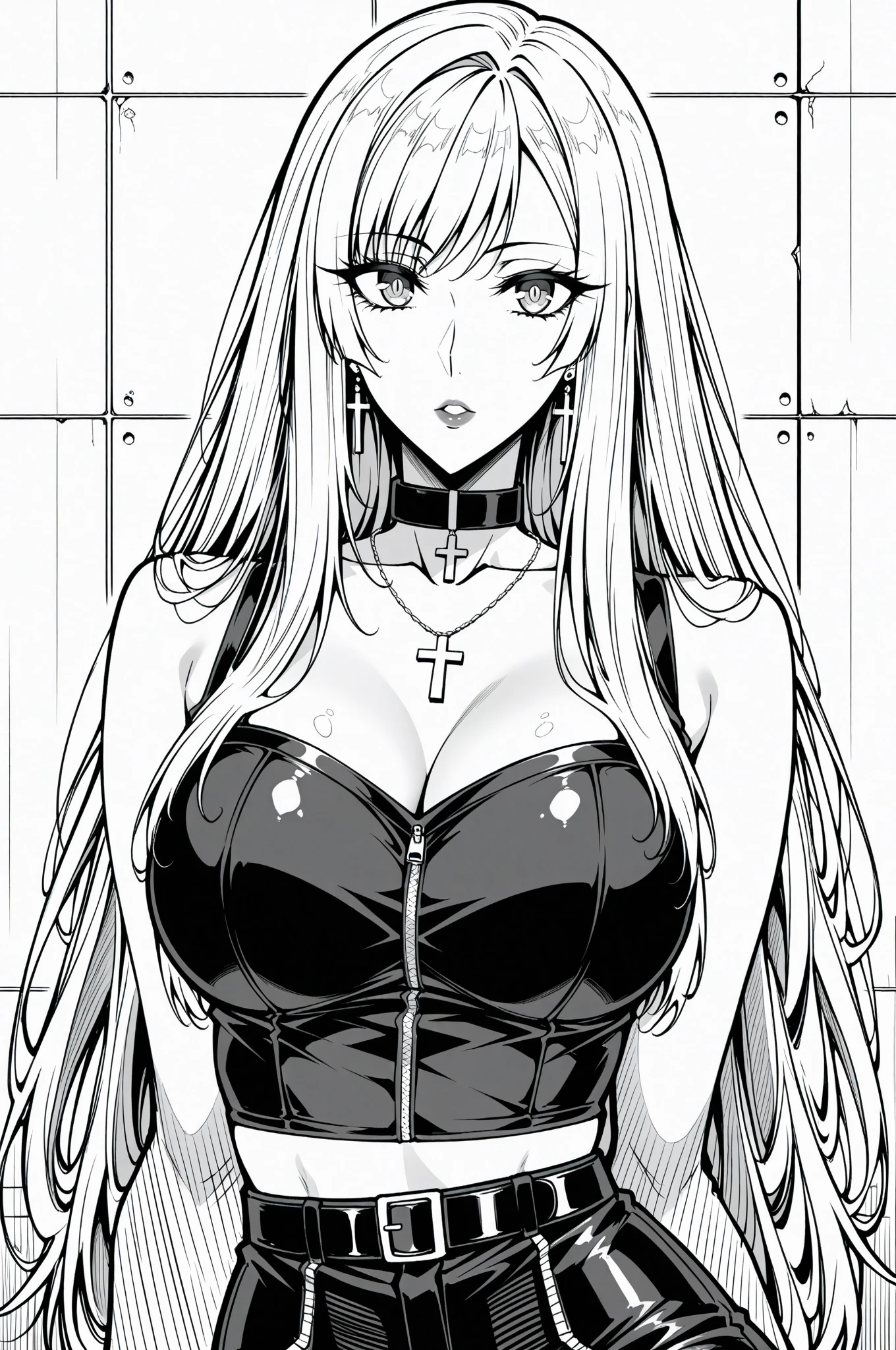 (Best quality at best:1.2),(tmasterpiece:1.2),(tmasterpiece:1.2),(Mature woman),(The bust is really big:1.5),(choker necklace,ear ?????? ring),(In a dimly lit bedroom),(暨:1.2),(Protruding cleavage:1.2),(Micro-underwear:1),((??? life:1.8))