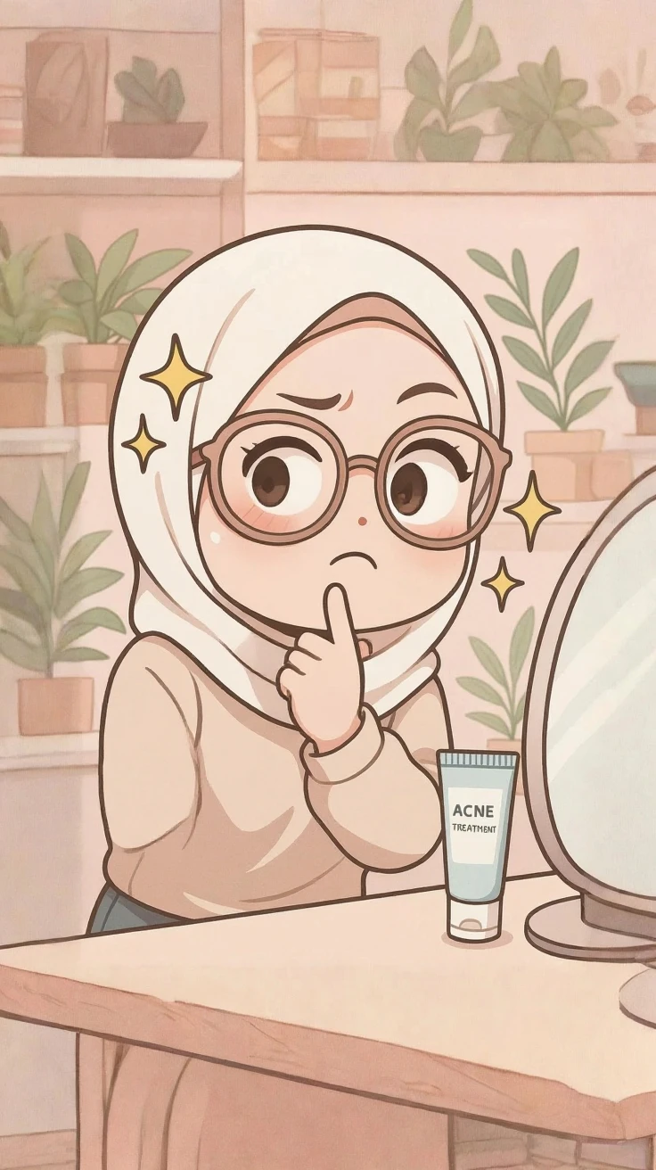 Cartoon with text:
Cute and adorable face, big detailed eyes, Cute little cartoon girl, with black hijab on, grey bikini, taking a mirror selfie, in bathroom, full body view, standing straight
