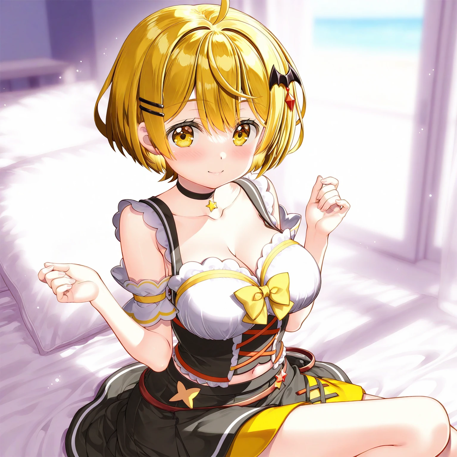 (masterpiece, best quality), best quality, (ultra-detailed), (3heads:1.5), 1girl, (ultra-detailed), (3heads:1.5), 1girl, (shizuha aki:1.3), masterpiece, (best quality:1.5, highres, UHD), highres, absurdo, ultra detail, ultra quality, Ultra resolution, red top, crop top, ((stomach)), midriff, ((groin)), red skirt, normal ears, shackles, blonde hair, very long hair, wavy hair, sidelocks, yellow-orange eyes, parted lips, single horn, sweat, cute, toned belly, hand on own chest, hands on hips, eyelashes, (24 year old woman:1.3), (masterpiece:1.5), (best quality:1.5), (beautiful detailed eyes), extremely detailed CG, extremely delicate and beautiful, depth of field, (finely detailed face), (perfect details:1.2), (mature female:1.3), wide pelvis, slender, large veiny breast, 16k resolution, highres, very high quality, very high definition, extremely detailed, masterpiece, blonde hair, long hair, alluring presence, twin braid, short skirt, close up, big tits, young,
