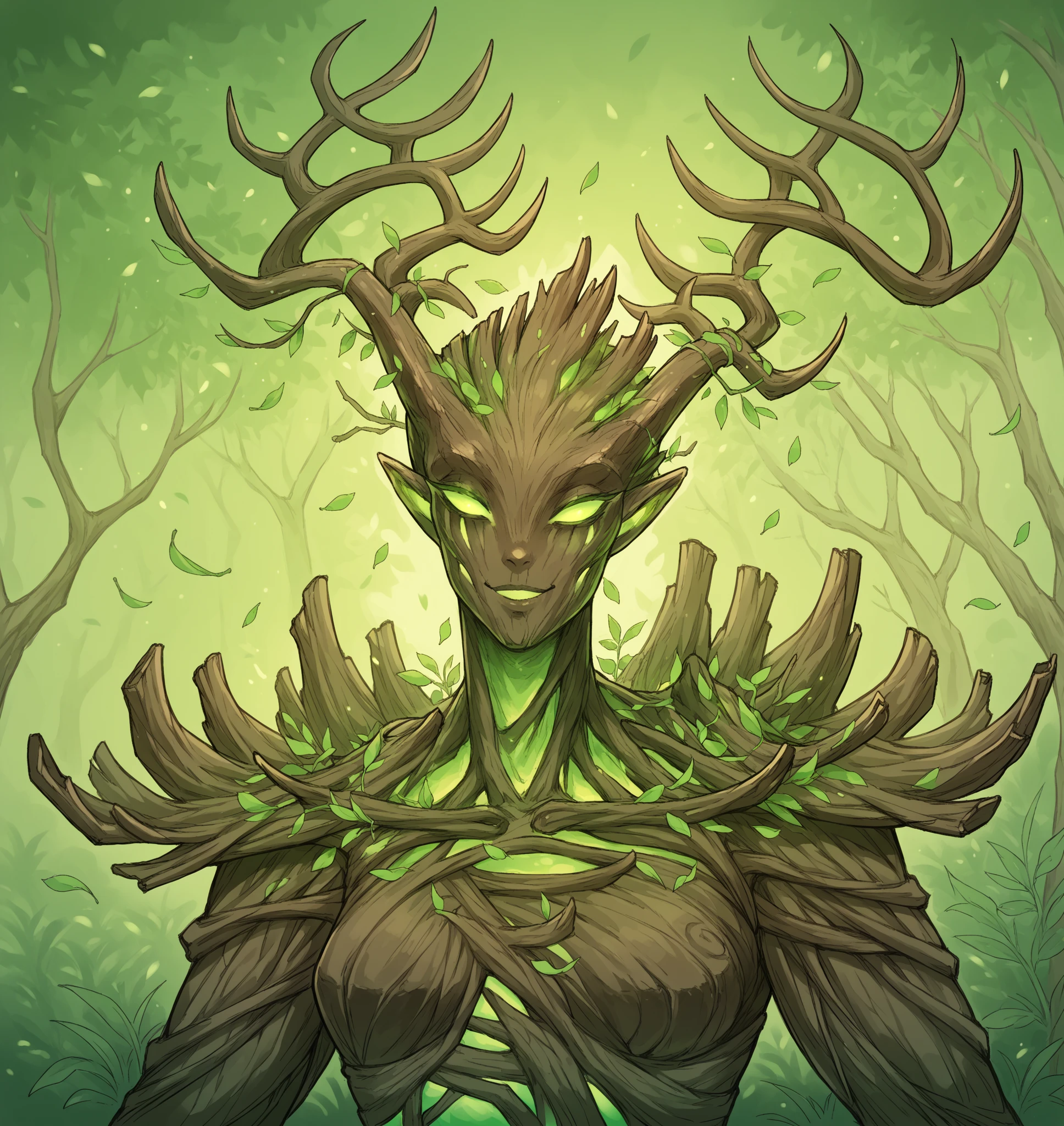 fking_mtg, award-winning portrait of a enchanted creature posed in a forest