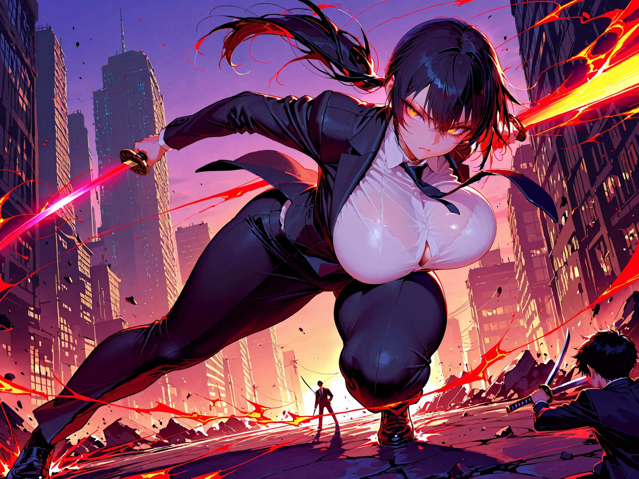 In the middle of the battle,nier,2Bvs Robot Army,