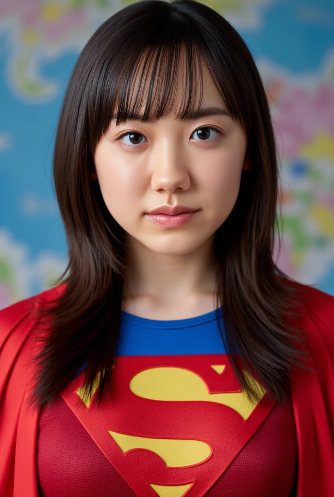 yui wear superman clothes, RAW, best quality and best detail, <lora:yui:1>