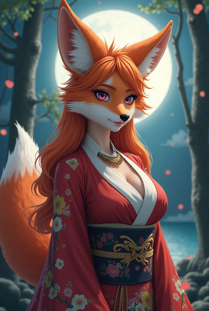 REALISTIC VISION 1.4, BETTER VAE,sharp focus, ultra detail, 32k,realistic photo, intricate details, kitsune, red hair, (red hair), orange eyes, intricate details ,woman, nine tails, intricate details,intricate details,big , Voluptuous body, intricate details, Miko, clothes long white dress with red details intricate details, tattoos intricate details, upper body body, with a orange nine tails fox , kiuubi (kurama, naruto), angry face, walking , on attack