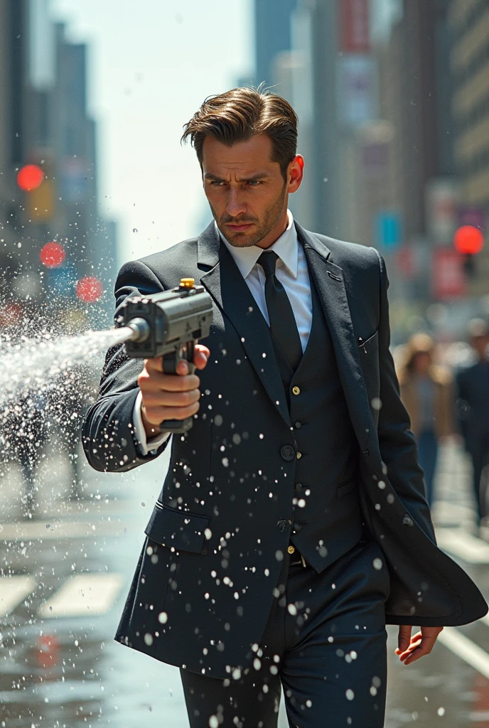 Water fight a suitable agent shoot at his enemies with a water gun