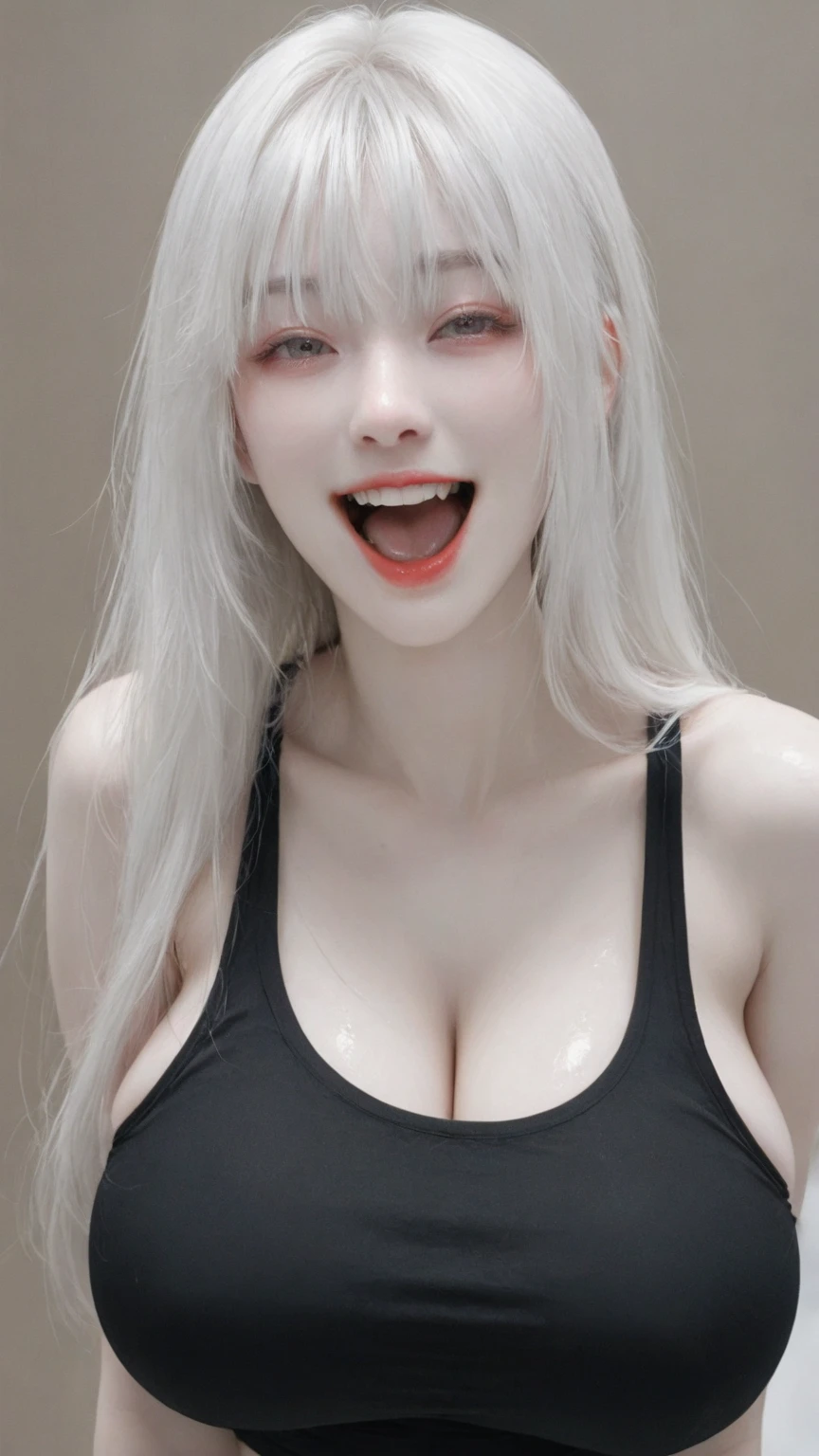 ((high detailed, best quality, 4k, masterpiece, hd:1.3)), ((best quality)), (((HD))), (((8k))), (ultraDH), (ultra HD), Snowy Forest background, snowflake pattern, red eyes, BREAK red eyes, seductive, attractive, smooth anime cg art, 36C breasts, long legs, vivid colors, detailed digital art, slim body, perfect skin, white hair, long hair, light hair, white hair, BREAK crown, cleavage, 36C cleavage, looking at viewer, BREAK looking at viewer, extremely detailed face, earrings, gem, dark white makeup lips, dark gothic eyeshadows, dark eyeshadows, white eyeshadows, white sexy lips, dark lips, very dark lips, (perfect hands, perfect anatomy), white makeup, white medium lips, white thick lips, detailed fingers, five fingers per hand, 5 fingers, (1 girl), detailed lips, detailed white lips, white painted lips, gothic painted lips, BREAK night, night sky, (breast focus), (arms outstreched:1.2), (from above:1.1), (breasts out:1.3), (off shoulder:1.1), (((bra))), (((boos ghosts super mario))), ((((boo ghost touches her cleavage with his tongue, boo ghost licks her cleavage))), ((((a long tongue licks her cleavage)))), ((((a long tongue touches her cleavage))), (((boo ghosts tongue on Boosette cleavage))), ((((boo ghost ejaculates cum on her cleavage)))), ((((boo ghost spits semen on her cleavage))))), (((covered nipples)),