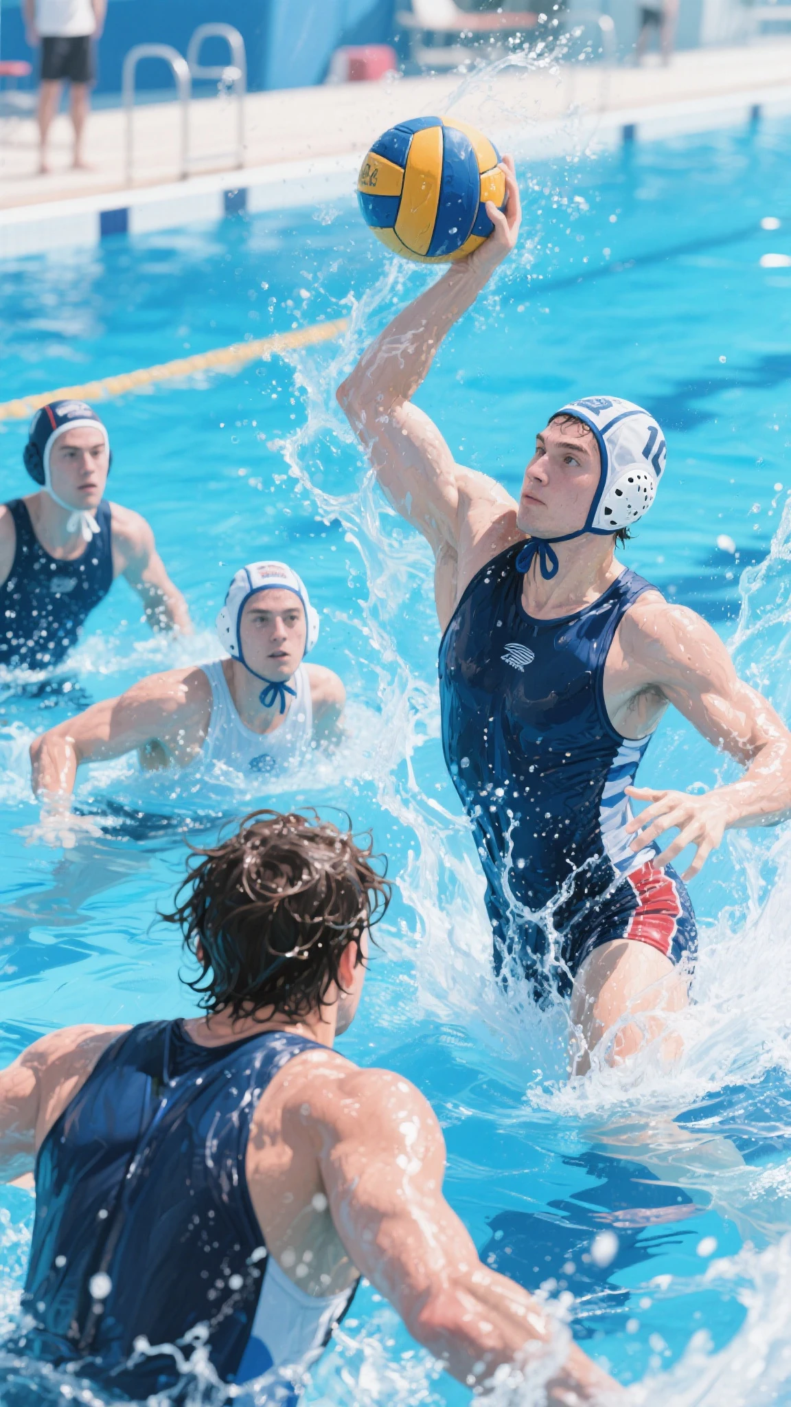 cinematic film still of  <lora:perfection style:0.1>
 <lora:detailed:0.3>
 <lora:Chiaroscuro Lighting Style:0.3>
A detailed and A perfect photo of a man in a water polo game with a ball,hand focus,cinematic hand,best hand,better hand,awesome hand,different hand,solo,open mouth,black hair,1boy,male focus,water,facial hair,helmet,outstretched arms,beard,ball,realistic,pool,splashing,perfection,different color,perfect color,realistic,realism,detailed background,perfect background,different background,wet ,perfect style, perfection style, detailed style, shallow depth of field, vignette, highly detailed, high budget, bokeh, cinemascope, moody, epic, gorgeous, film grain, grainy