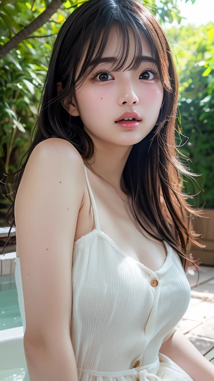 Highest quality、masterpiece、High sensitivity、High resolution、Detailed Description、Slender women、A cup bust、Summer clothes、