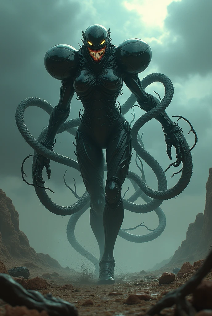 8k, masterpiece, detailed image, expressive background, 1female, Lovecraftian, chaotic, monster, distortion, abomination, alien, tentacles