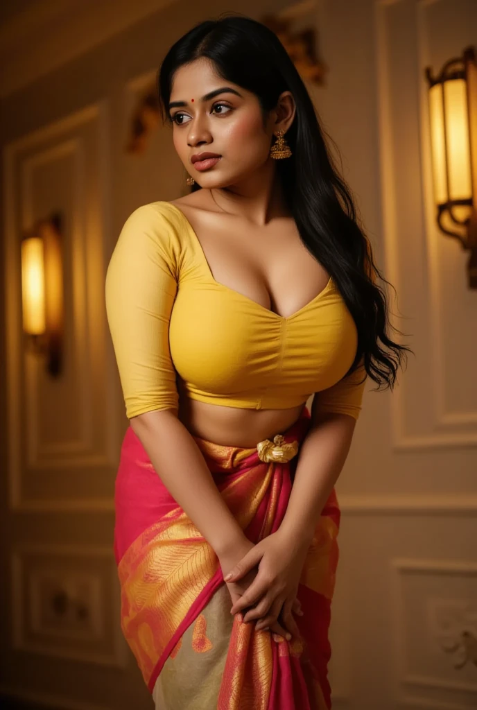 1 Heavenly beautiful and goddess beauty cute and sweet looking face Arabian female in front of Forbidden City, China, Heavenly beautiful Overweight, Heavenly beautiful Extremely fat, Heavenly beautiful and attractive Chubby figure , Heavenly beautiful looking and eye catching luxury style Kancheepuram Saree , reaching out, Heavenly beautiful Arabian woman, 16k, High resolution, masterpiece, highest quality, fine skin, outside view, Realistic Photograph