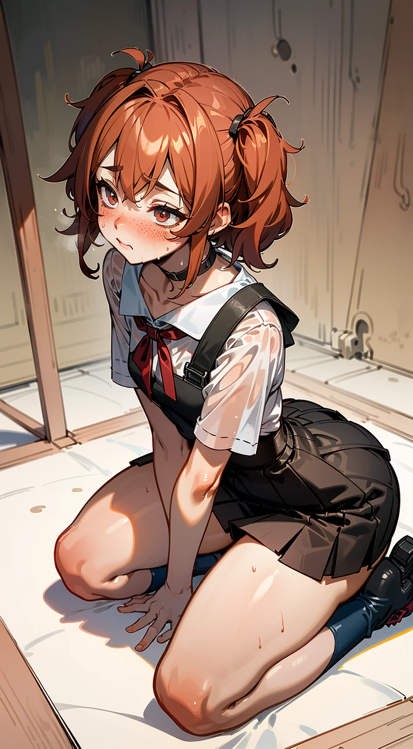  NSFW, masterpiece, 1 girl, tracked light, nice, (((sex))), pussy, missionary,BREAK POVHipGrabCowgirl, hetero, vagina, Embarrassing,blush、 (penis), 1 boy, sex, BREAK perfect face, expressive eyes, red eyes, embarrassing, sensuous, cute, buzzer, short hair, brown hair, , BREAK no_panties, despicable, BREAK, high quality, 4K,advanced details, rough, wavy,shoes, exposed skin,、Wearing the uniform of Tokiwadai Junior High School、