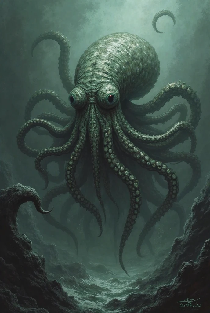 kraken on the seabed for a flyer